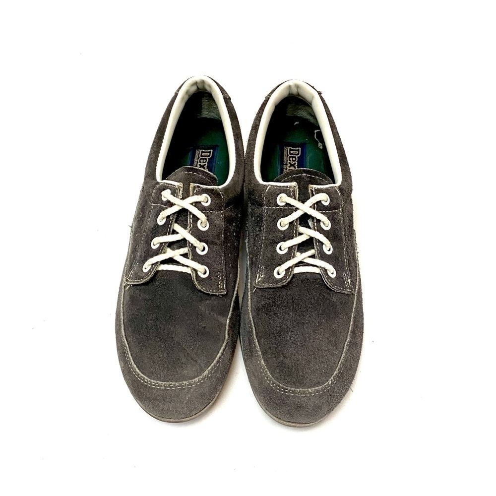 Vintage 1970s gray suede lace up oxford shoes - Picture 3 of 7